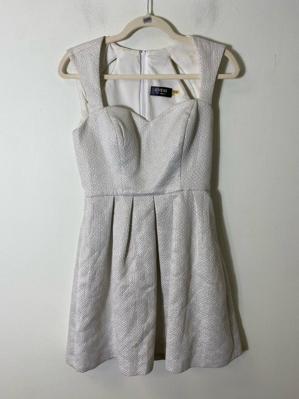 Guess Silver Sleeveless Mini Party Dress Sz 2